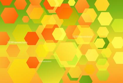 Orange and Green Gradient Hexagon Background Illustrator
