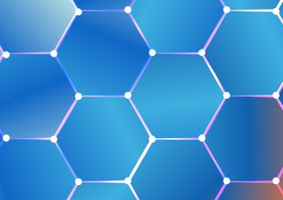 Abstract Blue Gradient Hexagon Pattern Background