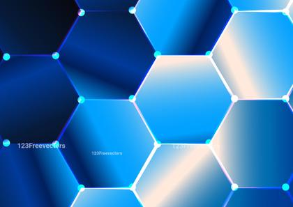 Abstract Blue and White Gradient Hexagon Background