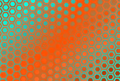 Abstract Blue and Orange Gradient Hexagon Background Illustrator