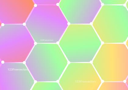 Green Orange and Pink Gradient Geometric Hexagon Background