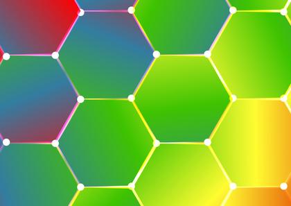 Red Green and Blue Gradient Geometric Hexagon Pattern Background