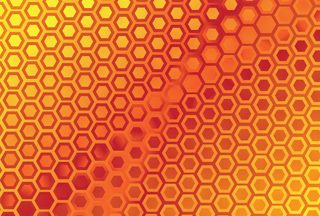Abstract Red Orange and Yellow Gradient Geometric Hexagon Background Image