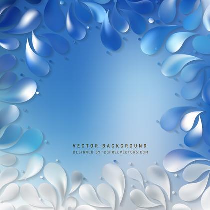 Blue Decorative Floral Drops Background
