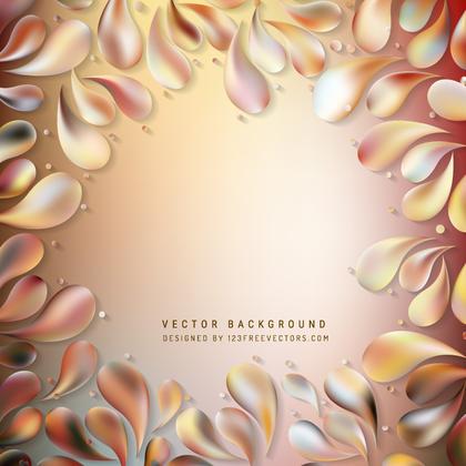 Abstract Light Brown Decorative Floral Drops Background