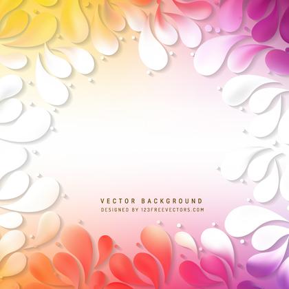 Abstract Colorful Floral Ornamental Drops Background