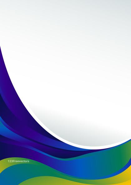Abstract Blue Green and Yellow Business Wave Presentation