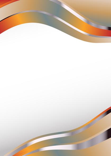Orange Brown and Grey Vertical Wave Business Presentation Template Vector Art