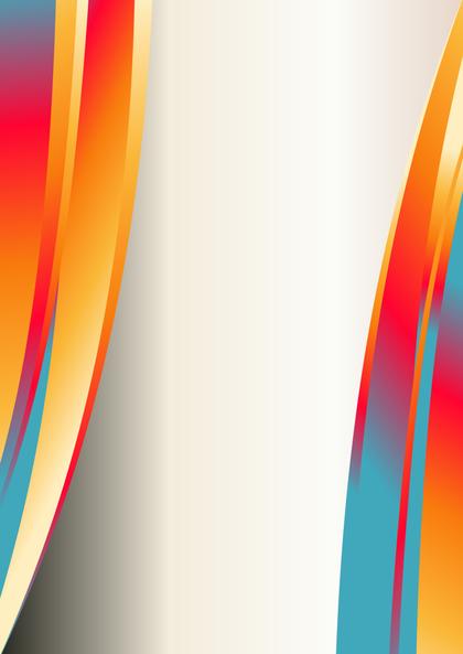 Abstract Red Orange and Blue Wave Business Presentation Template Graphic