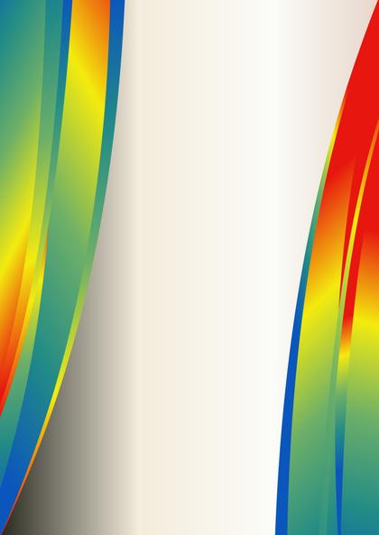 Abstract Red Yellow and Blue vertical Business Wave Background Template Image