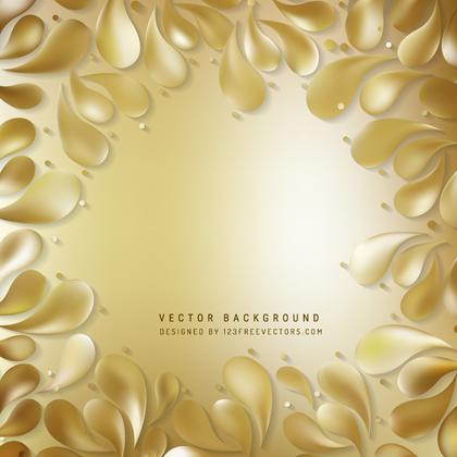 Gold Decorative Floral Drops Background