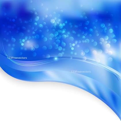 Blue Bokeh Background with Wave