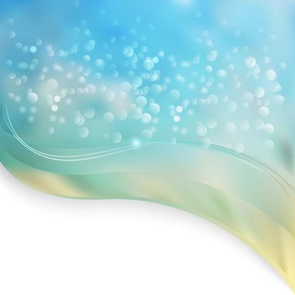 Blue and Beige Wave Border Presentation Background