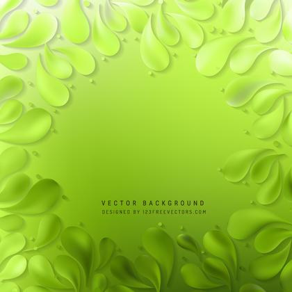 Green Decorative Floral Drops Background