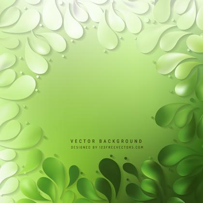 Abstract Green Floral Drops Background