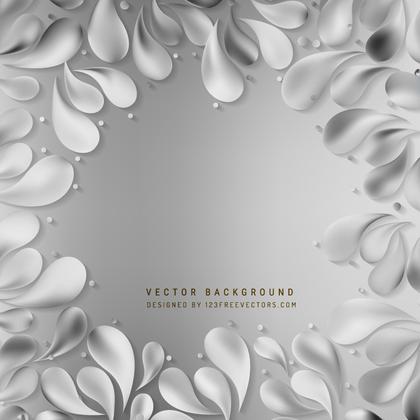 Gray Decorative Floral Drops Background
