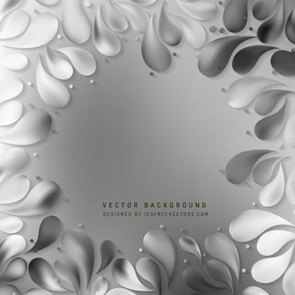 Gray Floral Ornamental Drops Background
