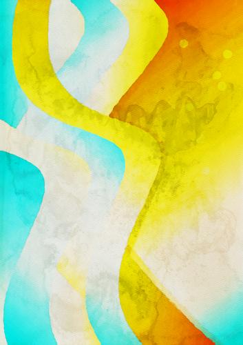 Abstract Watercolor Curves