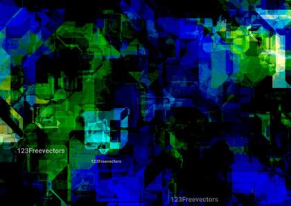 Geometric Green and Blue Abstract