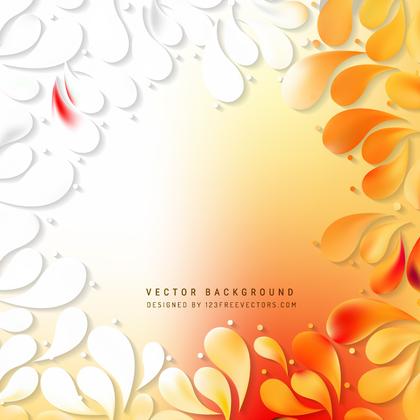 Abstract White Orange Ornamental Drops Background