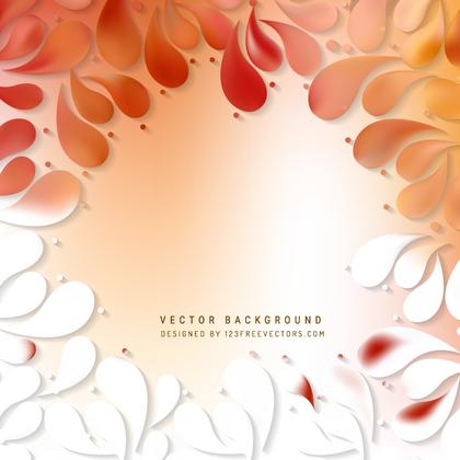 White Orange Decorative Floral Drops Background