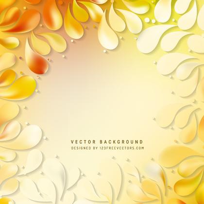 Yellow Orange Decorative Floral Drops Background