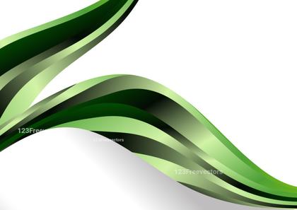 Green and Black Wavy Background Template with Space for Your Text