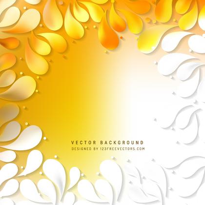 Yellow Orange Decorative Floral Drops Background