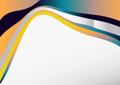 Blue and Orange Wave Background Template with Copy Space for Your Text