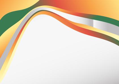 Orange and Green Wave Background Template with Space for Your Text