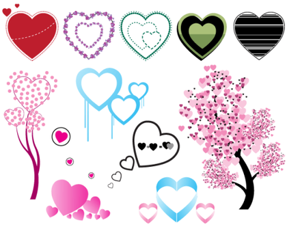 Heart Shaped Free Vector Set