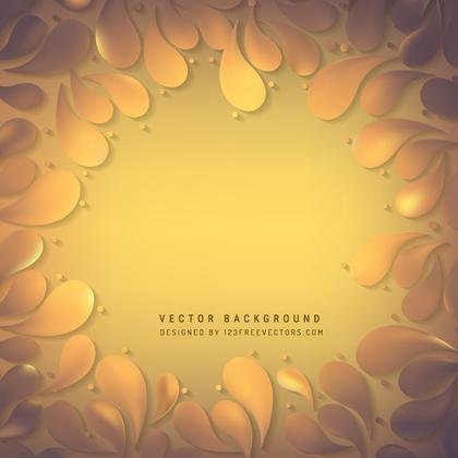 Orange Decorative Floral Drops Background
