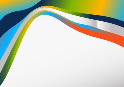 Abstract Blue Green and Orange Wavy Background with Space for Your Text