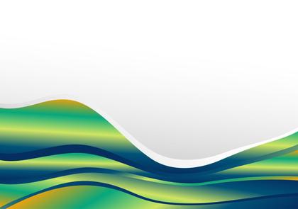 Blue Green and Yellow Wave Background with Space for Your Text Graphic