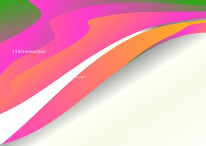 Green Orange and Pink Wave Background Template with Copy Space for Your Text