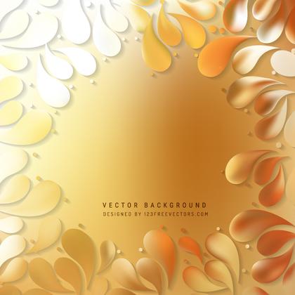 Orange Decorative Floral Drops Background