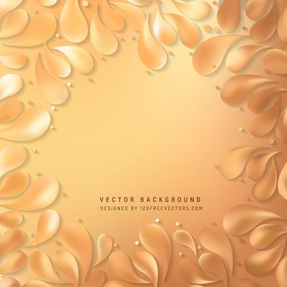 Orange Decorative Floral Drops Background