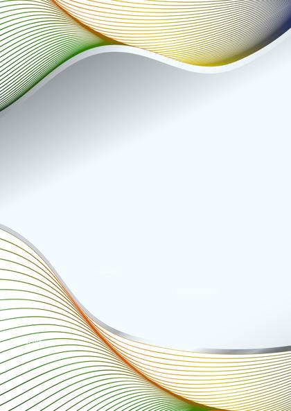 Orange and Green Flow Curves Background Template with Space for Your Text