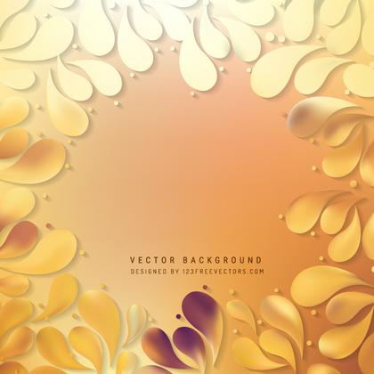 Orange Decorative Floral Drops Background