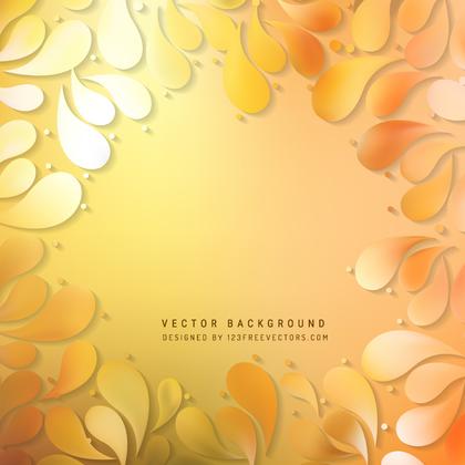 Orange Floral Ornamental Drops Background
