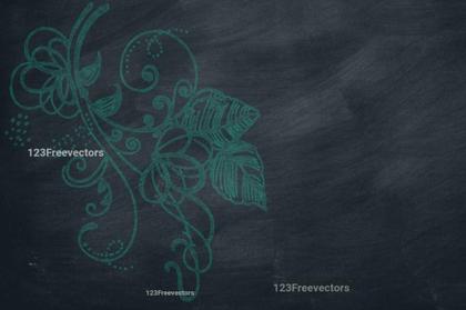 Teal Floral Chalkboard Design