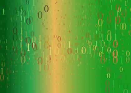 Orange and Green Gradient Binary Numbers background
