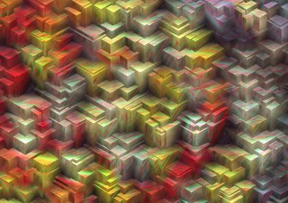 Free Download Abstract Red and Yellow 3D Cube Shape Background Image