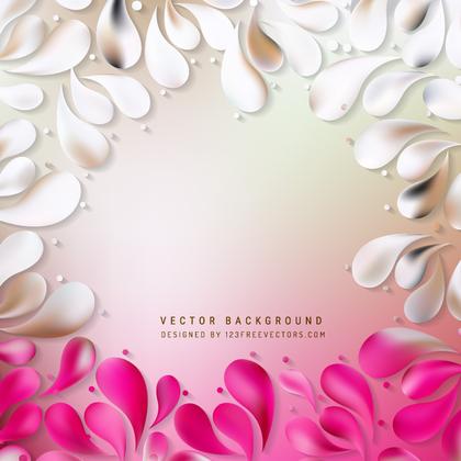 Pink White Decorative Floral Drops Background