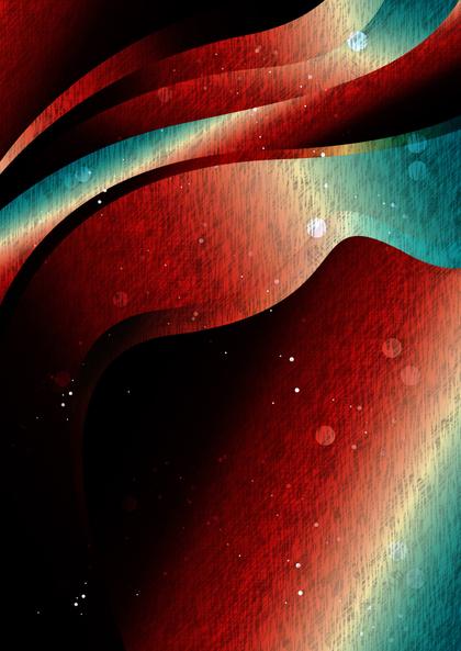 Abstract Red and Teal Waves