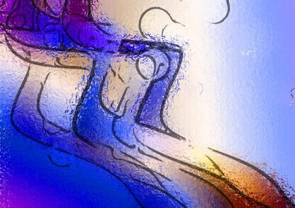 Abstract Blue Silhouette