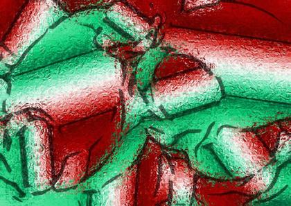 Red and Green Abstract