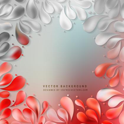 Red Gray Decorative Floral Drops Background