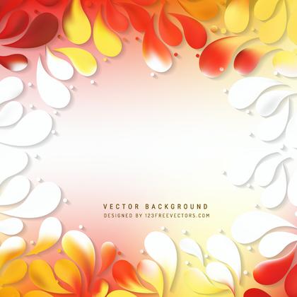 Abstract Red Yellow Floral Ornamental Drops Background