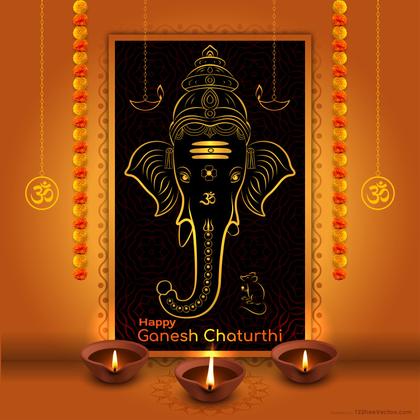 Ganesh Chaturthi Background Illustration